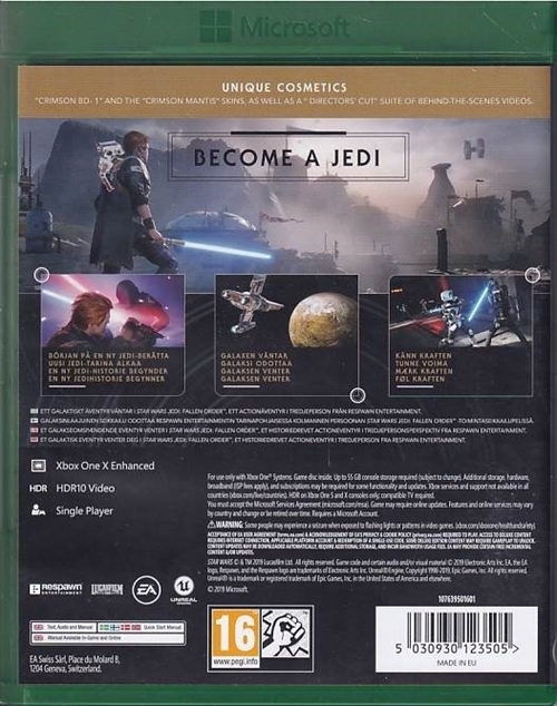 Star Wars - Jedi - Fallen Order - Xbox One Spil (B-Grade) (Genbrug)